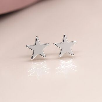 Silver Plated Chunky Star Stud Earrings, 3 of 7