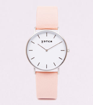Classic Silver Vegan Leather Watch, 7 of 12