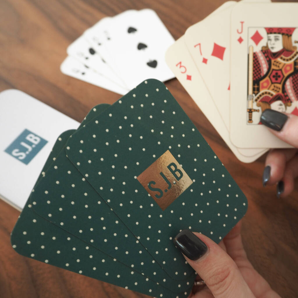 Image of Personalised Foiled Initials Playing Cards
