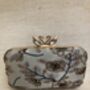 Grey Floral Rectangular Handcrafted Clutch Bag, thumbnail 4 of 5