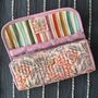 Quilted Block Print Toiletry Roll Up Pouch: Travel Kit, thumbnail 3 of 12