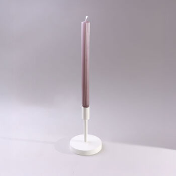 G Decor Velluto Prugna Profonda Set Of Two Extra Tall Deep Plum Dinner And Taper Candles With Ribbed Velvet Matte Finish, 3 of 3