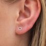 5mm Sterling Silver Textured Open Karma Circle Stud Earrings, thumbnail 1 of 7
