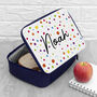 Personalised Kids Fun Polka Dot Insulated Lunch Bag, thumbnail 3 of 12