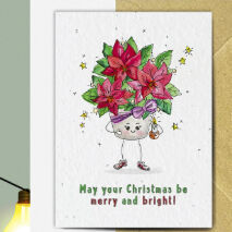 Poinsettia May Your Christmas Be Merry And Bright Seed Card, 2 of 2