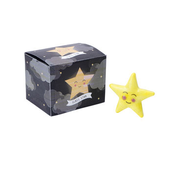 Smiling Happy Gold Star Glass Ornament, 2 of 2
