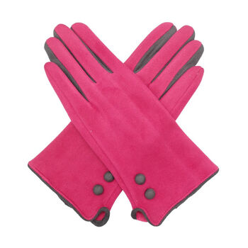 Suede Ladies Gloves With Contrast Detail, 6 of 9