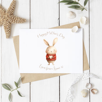 Personalised Rabbit Girl And Boy Mother's Day Card, 3 of 3