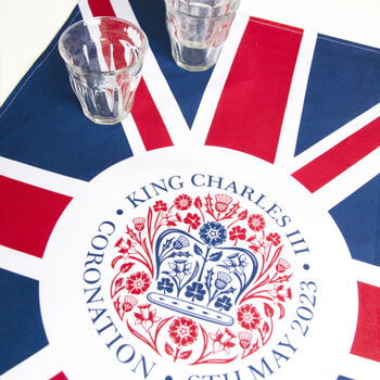 Coronation Tea Towel With Official Emblem, 2 of 3
