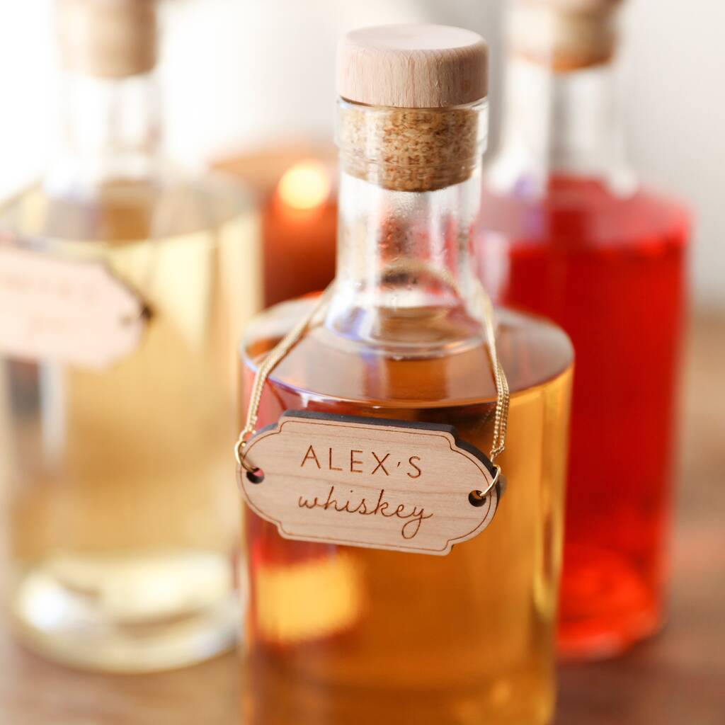 Personalised Wooden Bottle Tag By Lisa Angel