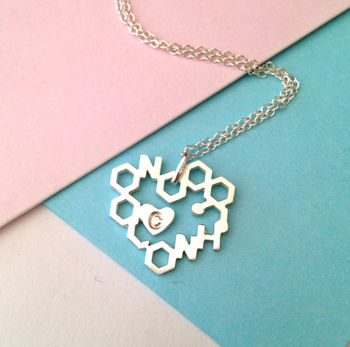 Love Chemistry With Initial Heart Geometric Necklace, 10 of 12