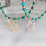Star Charm Turquoise And Gold Vermeil Beaded Bracelet, thumbnail 1 of 8