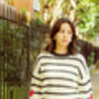 Cream Black Stripe Heart Sleeve Jumper, thumbnail 5 of 5