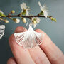 'Gossamer Ginkgo' Ethical Hand Beaten Steel Earrings, thumbnail 6 of 7