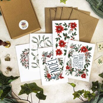 Modern Botanical Christmas Card Set, 8 of 8