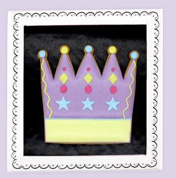 Hand Iced Personalised Birthday Crown Letterbox Biscuit, 3 of 3