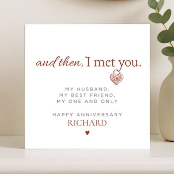 Anniversary Card For Husband, Personalised Card For Him, 7 of 8