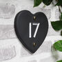 Engraved Slate Heart House Number. Choice Of Font, thumbnail 3 of 4