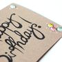 Happy Birthday Card, Hand Lettered Card With Flowers, thumbnail 4 of 5
