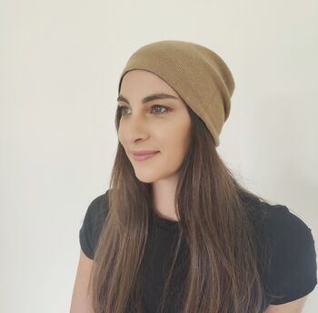 Pure Cashmere Reversible Unisex Beanie Hat, 9 of 11