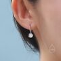 Double Prong Cz Huggie Hoop In Sterling Silver, thumbnail 6 of 11