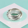 14 Interlocking Russian Links Sterling Silver Ring, thumbnail 1 of 4