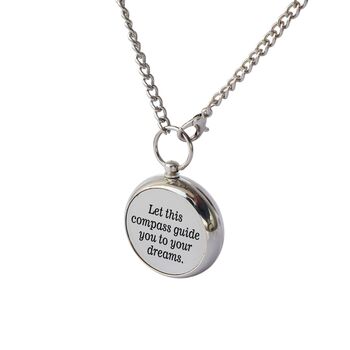 Personalised Silver Colour Compass Necklace Gift, 3 of 12