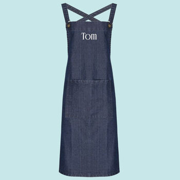 Personalised Cotton Canvas Cross Back Apron, 5 of 9