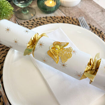 Gold Angel Jewel Christmas Crackers Set Of Six, 6 of 7