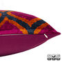 Traditional Pink Ikat Velvet Pillow Cover, 50x50cm, thumbnail 3 of 5