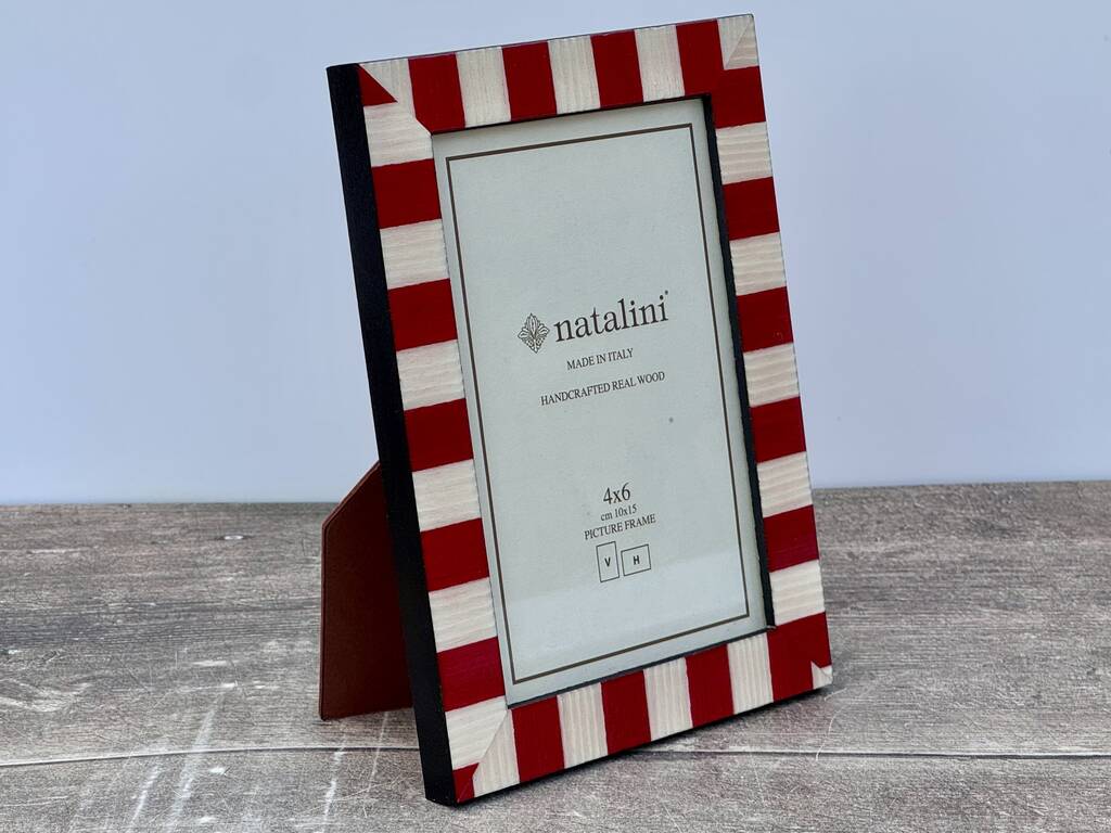 Natalini Red And White Stripe Photo Frame, 1 of 3