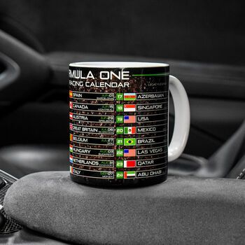 Formula One Racing Calendar 2025 Mug, 3 of 11