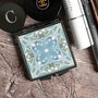 Art Deco Blue Green Compact Mirror And Lens Cloth Set, thumbnail 1 of 12