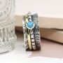 Personalised Floral Sterling Silver Opal Spinner Ring, thumbnail 2 of 10