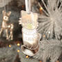 Personalised Pet Cat Mirror Christmas Tree Decoration, thumbnail 1 of 3