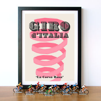 Grand Tour Cycling Posters, Set Of Three Cycling Prints, 3 of 9