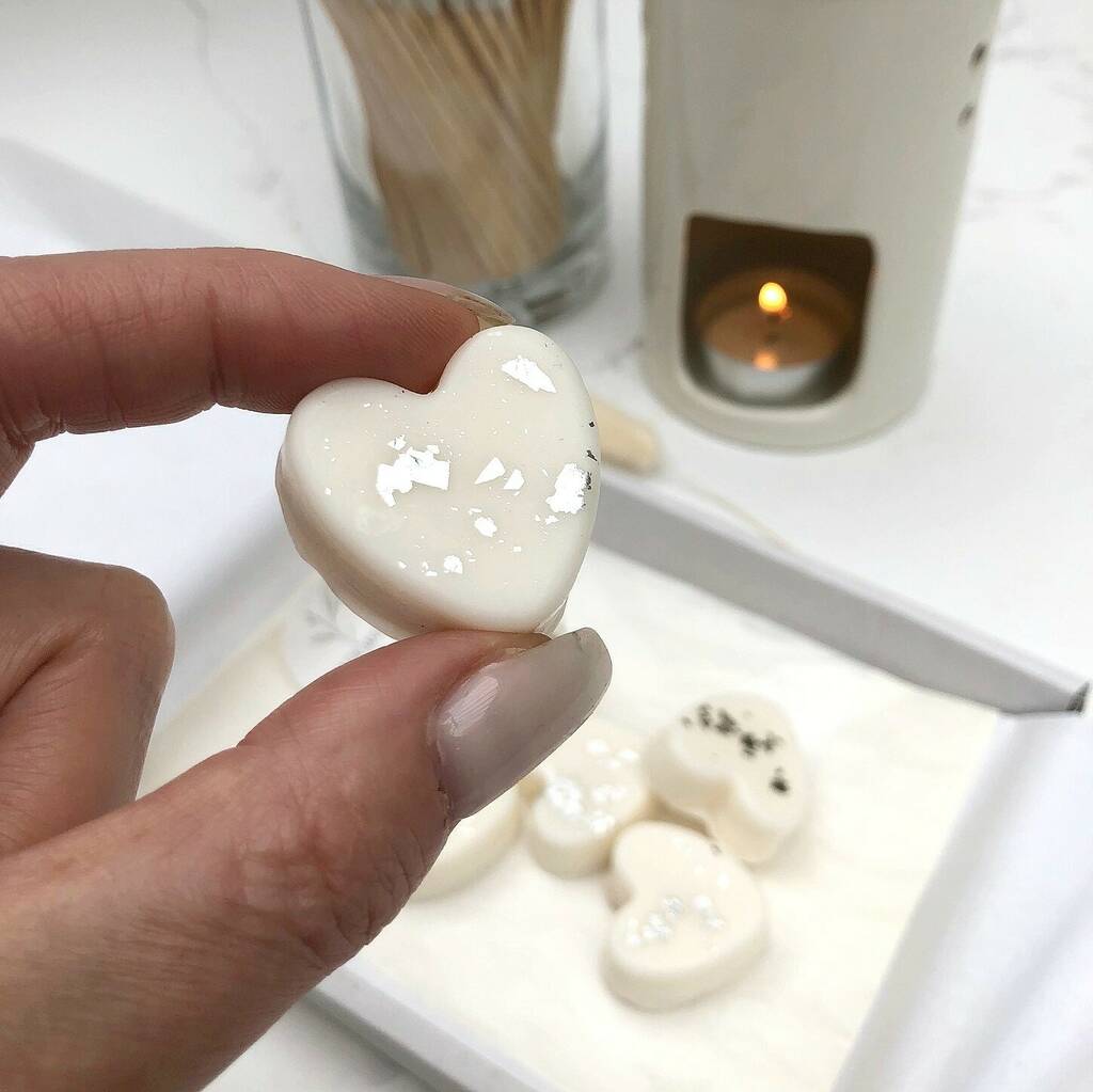 Silver And Gold Leaf Heart Wax Melts By The Hummingbird Card Company