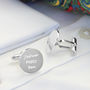 Personalised Round Sterling Silver Cufflinks, thumbnail 3 of 6