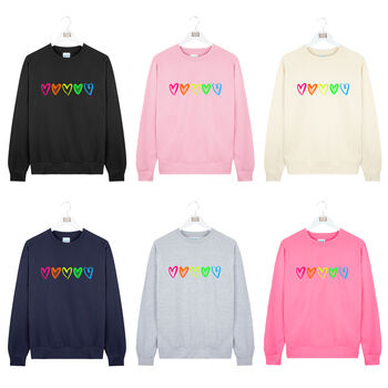 Rainbow Neon Love Heart Sweatshirt, 4 of 6