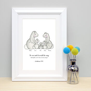 Personalised Family Bunny Rabbit Illustration, 3 of 8