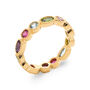 18ct Gold Plated Colourful Stones Eternity Ring, thumbnail 3 of 6