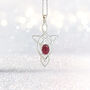 Genuine Pink Tourmaline Celtic Knot Necklace In Silver, thumbnail 2 of 8