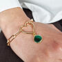 18k Gold Vermeil Plated May Crystal Malachite Bracelet, thumbnail 2 of 3