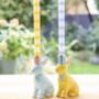 Hand Painted Bunnies Ceramic Candle Holders, thumbnail 3 of 3