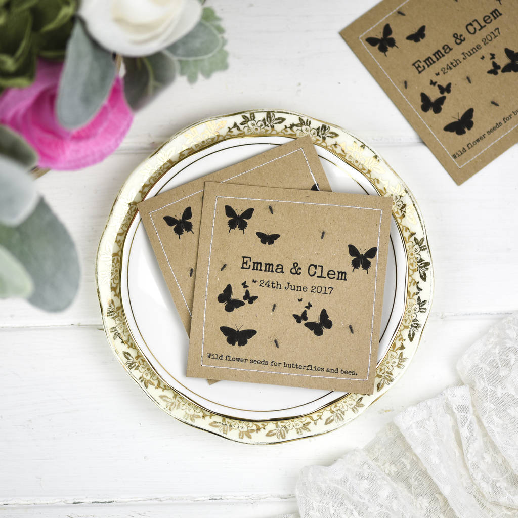 wildflower seed wedding favours personalised butterfly by ovo bloom
