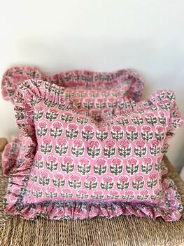 Boho Block Print Cushion, 2 of 3