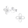 Sterling Silver Tiny Flower Earrings In A Gift Tin, thumbnail 3 of 10