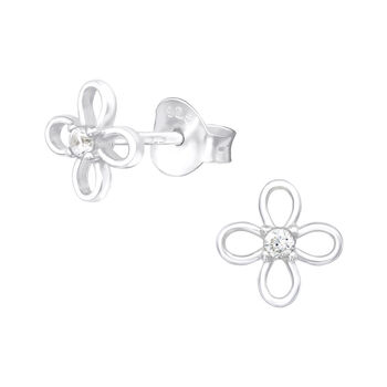 Sterling Silver Tiny Flower Earrings In A Gift Tin, 3 of 10