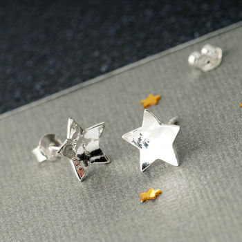 Star Sterling Silver Stud Earrings On Bespoke Gift Card, 2 of 8