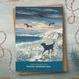 Labrador Coastal Dog Walking Christmas Card, thumbnail 1 of 10